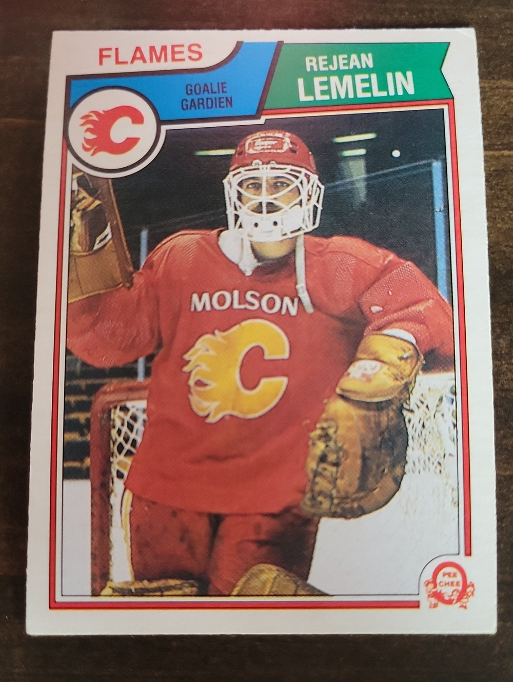 1983/84 OPC Rejean Lemelin Calgary Flames Vintage Hockey Card – Red